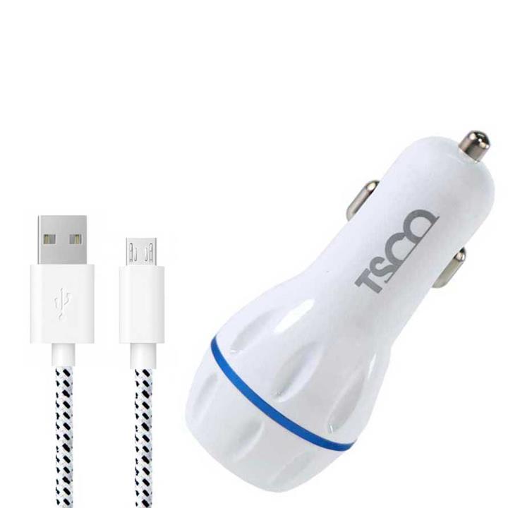 شارژر فندکی تسکو مدل TCG 28 به همراه کابل تبدیل microUSB TSCO TCG 28 Car Charger with microUSB Cable